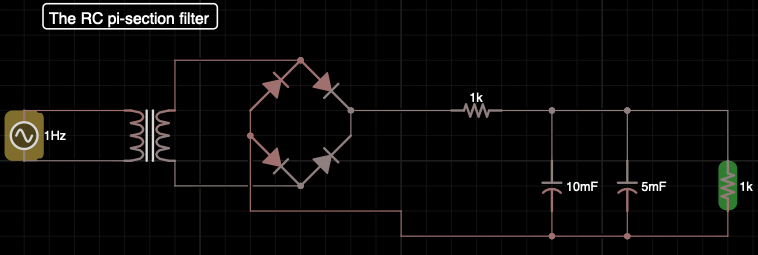 The RC π Section Filter