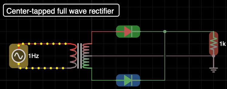 Center Tapped Full wave Rectifier